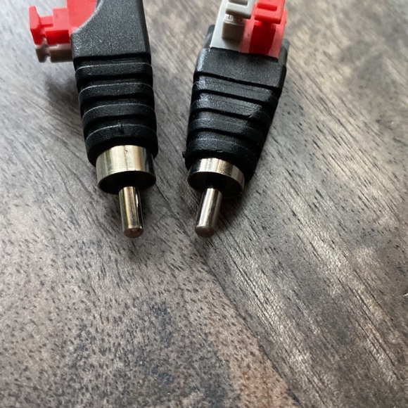 2 RCA MALE to spring press speaker wire cable converter jacks new non-soldering - Picture 3 of 5